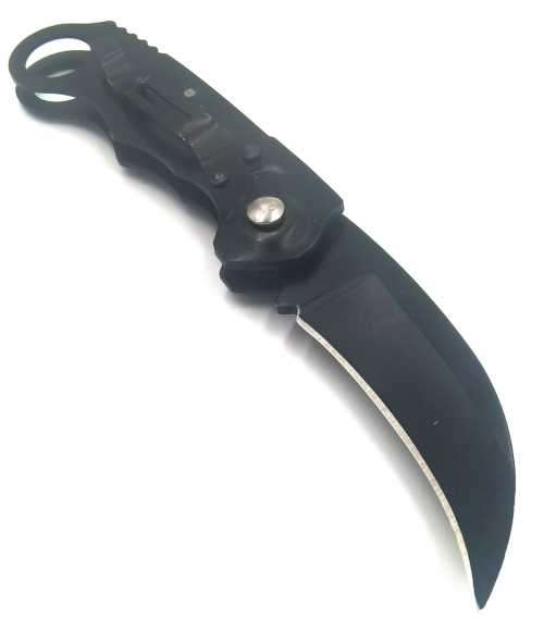 Knives & Daggers `Shadow Strike The Deadly Precision of the Black Push Button Karambit` for